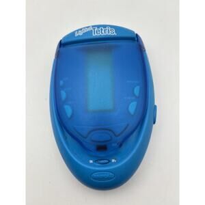 Blue Radica Lighted Tetris Flip Top Travel Game Tested Works VG Condition